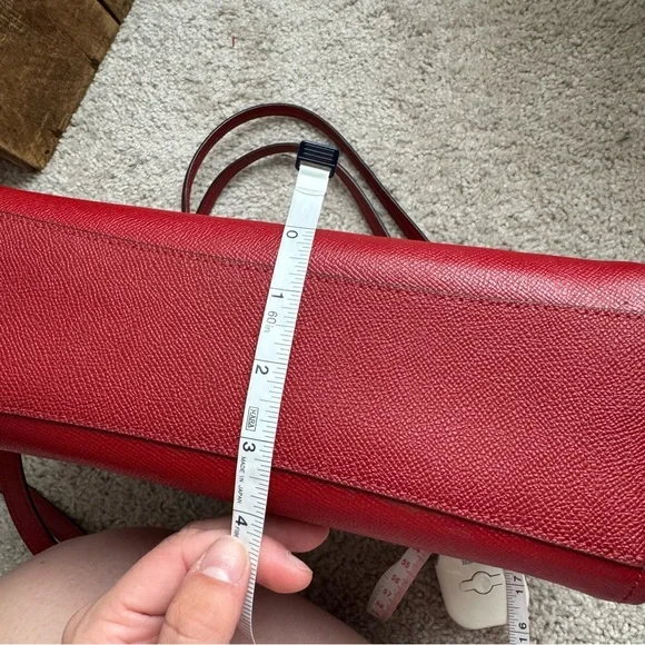 Coach Brooke Carryall Red Crossgrain Leather Shoulder and Crossbody Purse - Picture 11 of 11